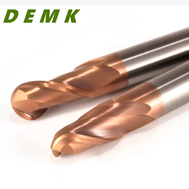 HRC50 55 65 2 Flute Ball Nose End Mill Tungsten Carbide Cutter CNC Router Bit Milling Tool R0.5 R1 R1.5 ball head 6mm 8mm 10mm