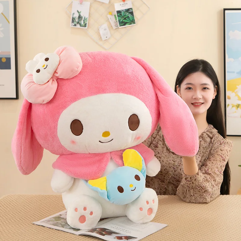 Pluszak Kuromi 50 cm Duży Rozmiar Urocza Lalka Sanrio dla Dzieci Wypchane Zwierzątko Prezent na Urodziny Boże Narodzenie Idealny dla Dzieci i Dziewczynek
