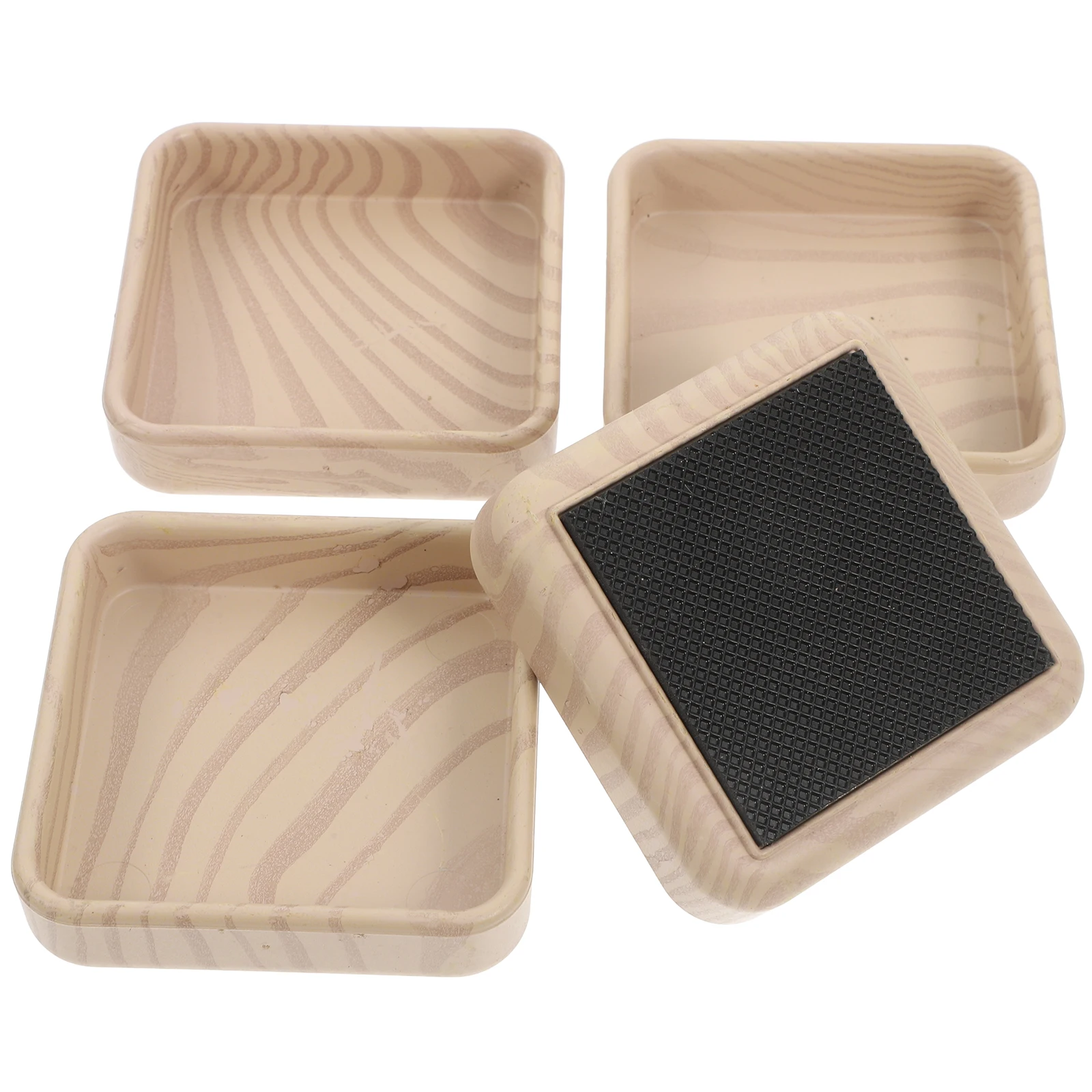 

4Pcs Wood Grain Felt Furniture Pads Scratch Resistant Non-Slip Chair Leg Floor Protectors Bed Frame Wheel Stoppers Carpet