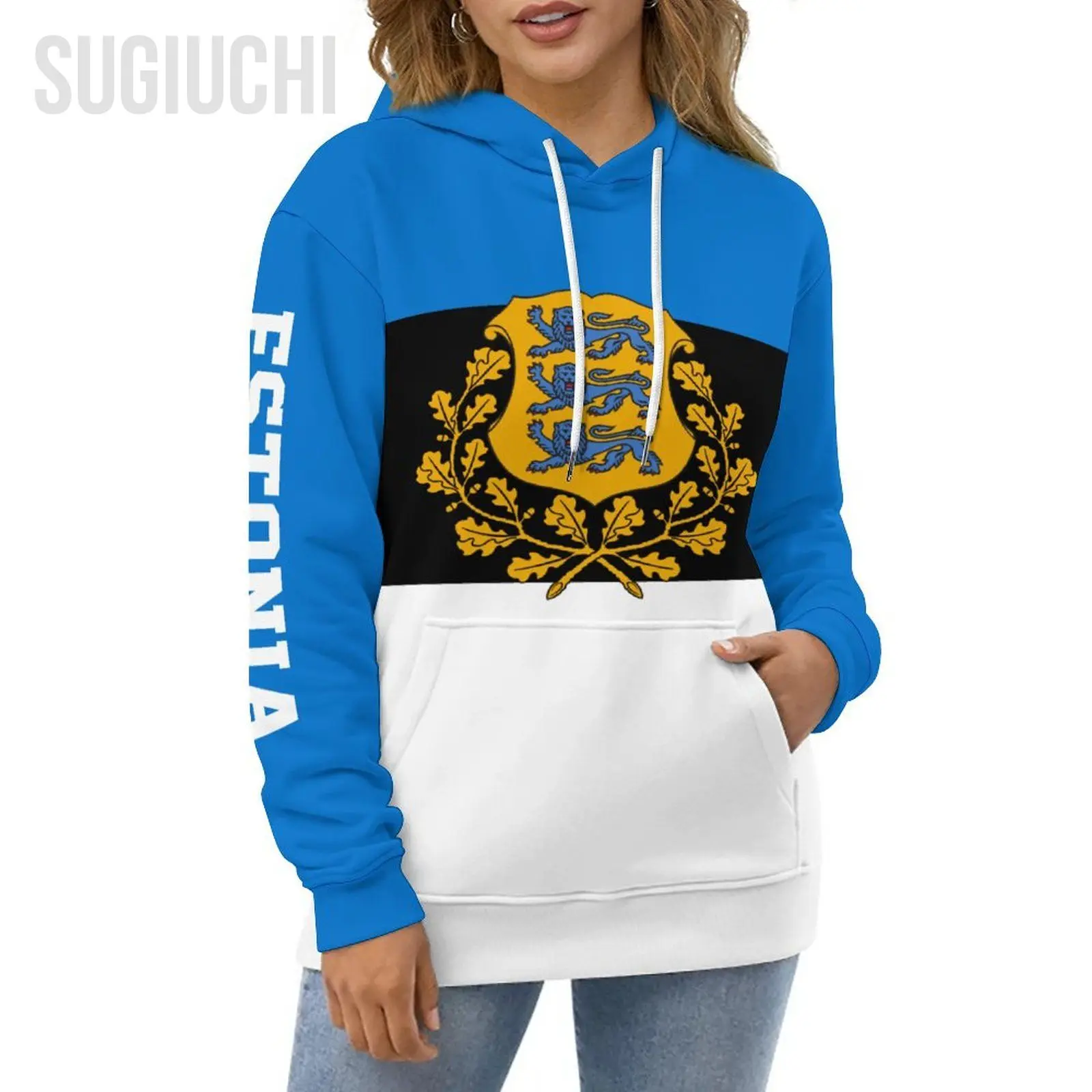 Unisex 3D Hoodie Estonia Flag Men Women Polyester Harajuku Sweatshirt Pullover Hoodies Casual Cool