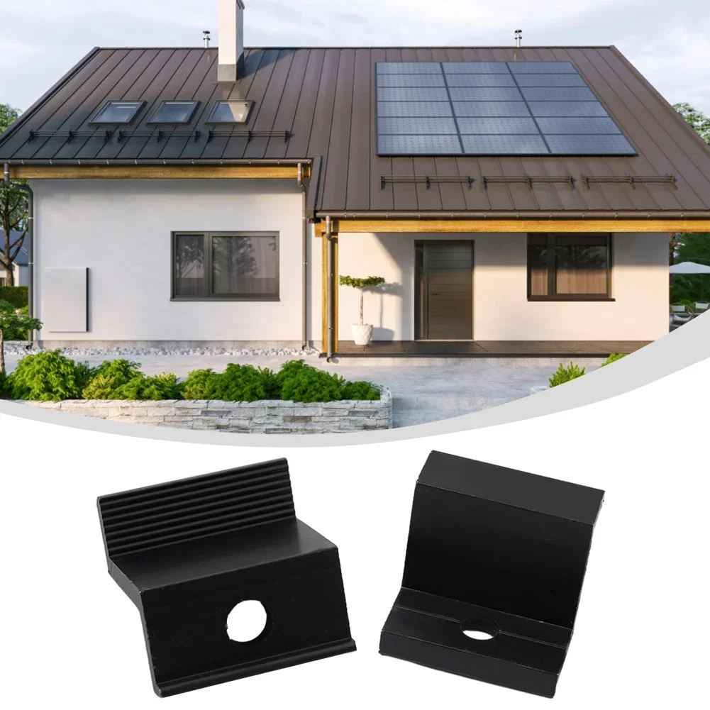 Pack Of 10 Aluminum Alloy PV Solar Panel End Clamps For Frame Heights 30mm 32mm 35mm 40mm Compatible With Multiple Roof Types