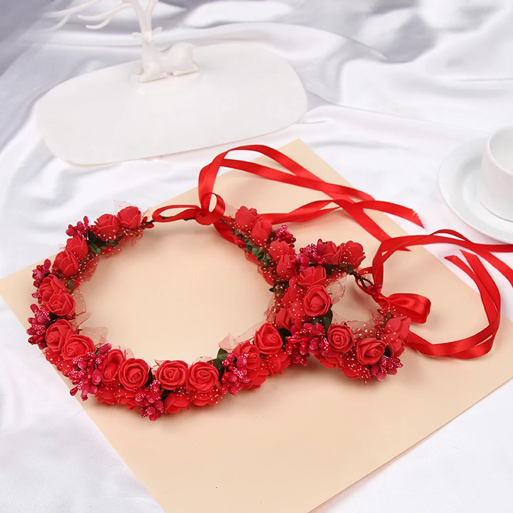 Fashion Flower Headband Wedding Headwear Lightweight Jewelry Color Retention Headdress for Banquet Wedding Dresses Skirts