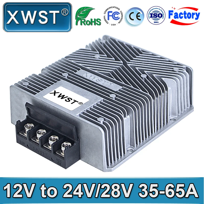 XWST DC-DC 12V Step Up to 24V 28V Boost Converter 35A 40A 50A 65A Voltage Regulator Waterproof Power Supply Module Transformer