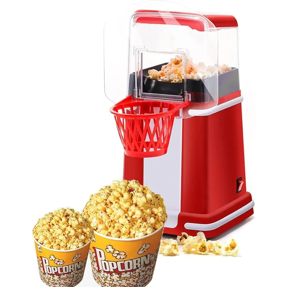 

Hot Air Popcorn Popper, Electric Popcorn Maker, Mini Popcorn Machine with Basketball Hoop, for Party, Home and Family