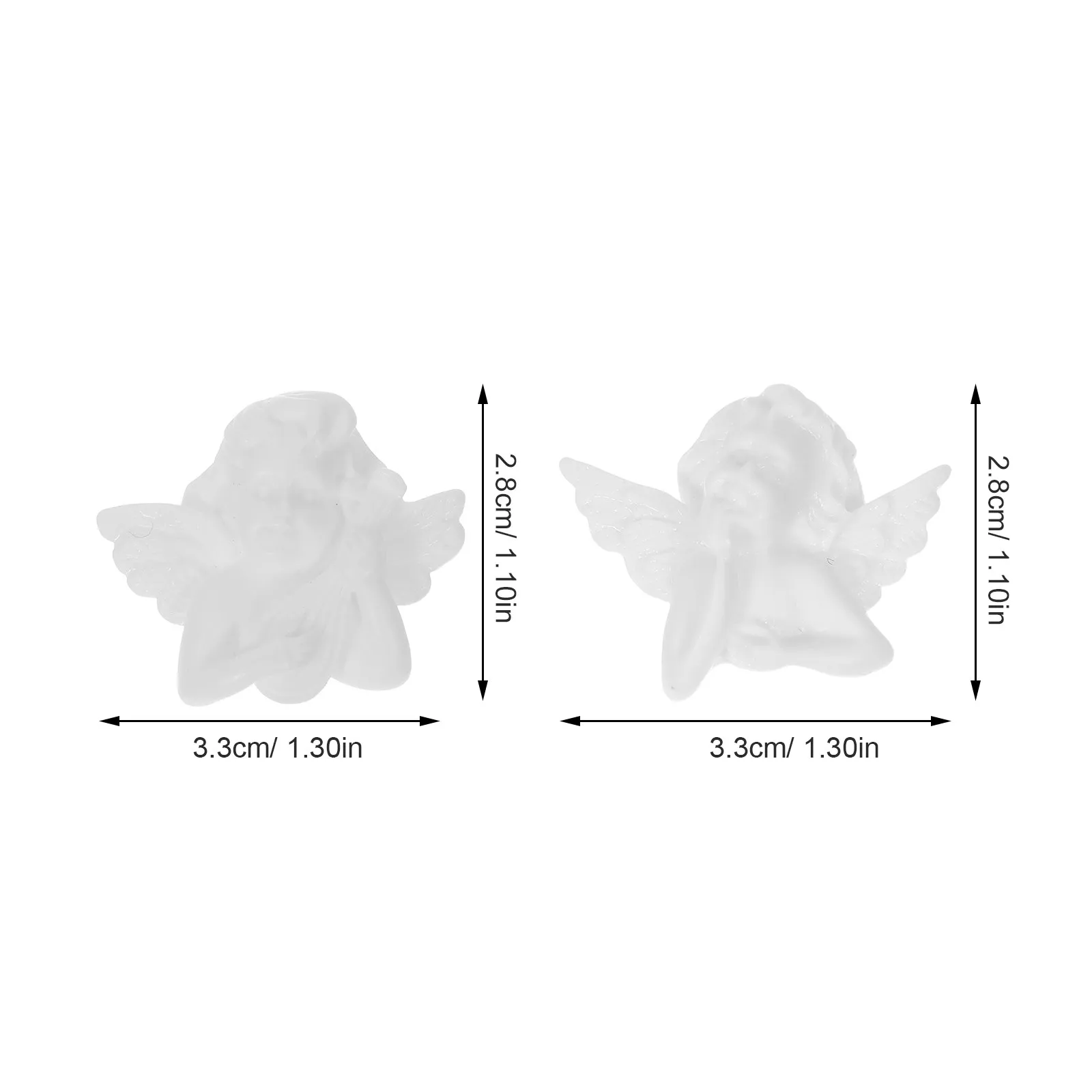 100pcs Angel Resin Charms for DIY Crafts – White Baroque Flatback Embellishments for Scrapbooking, Phone Cases, Hairpins