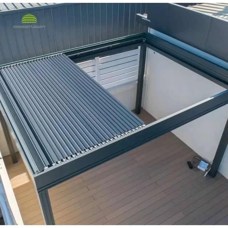 DIY Modern Pergola Motorized Louver Fancy Retractable Louvered Roof Bioclimatic Pergola