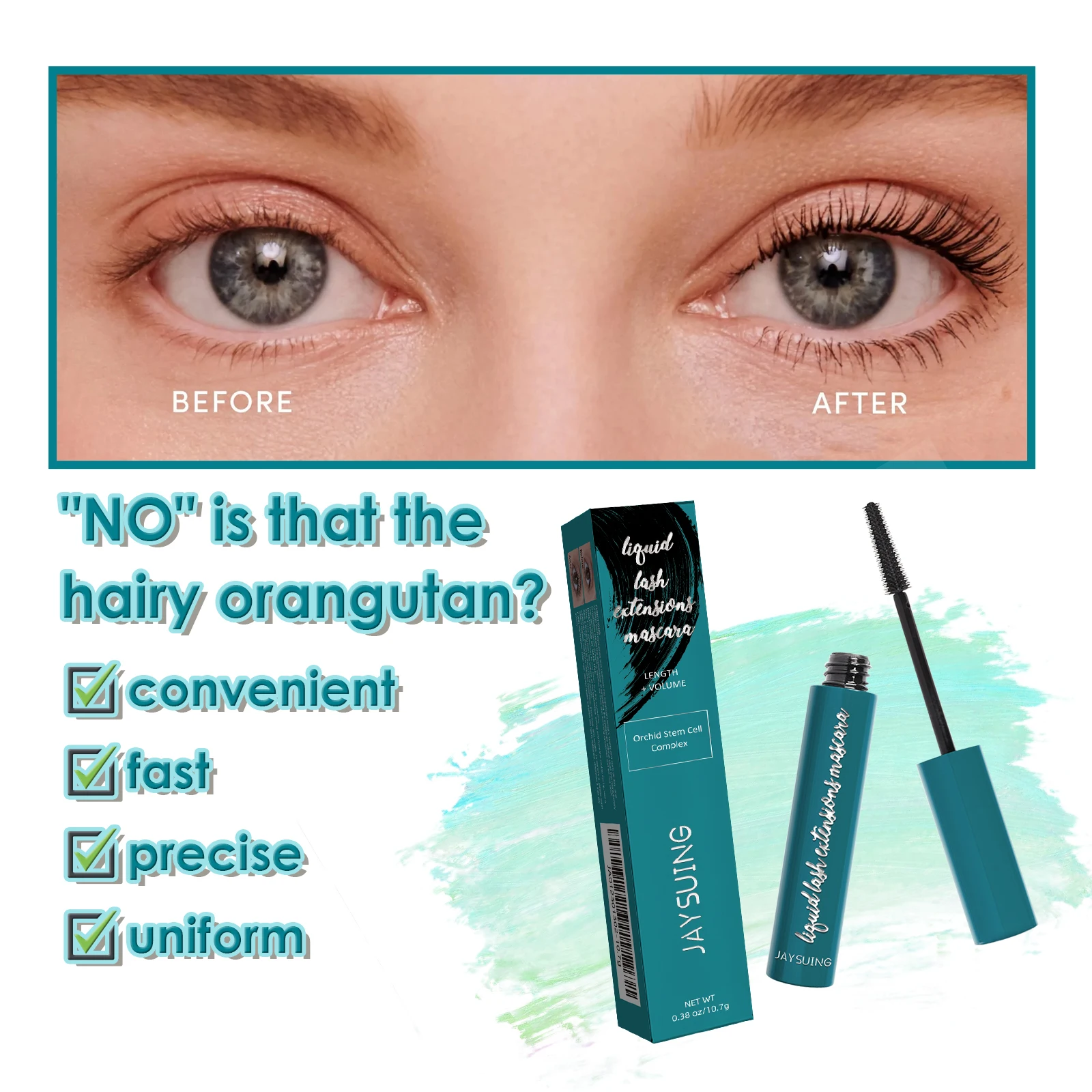 Mascara allungante nero voluminoso e arricciante, trucco per ciglia impermeabile a prova di sbavature naturali di lunga durata