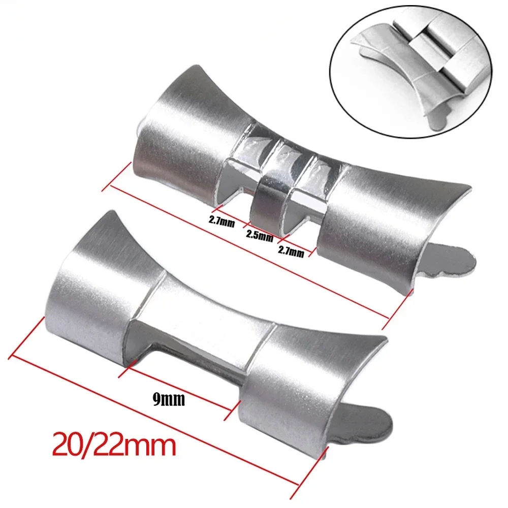 2pcs 20mm 22mm Stainless Steel Straight Curved End Link for Seiko SKX007/009 Connector for Jubilee for Oyster Metal Band Adapter