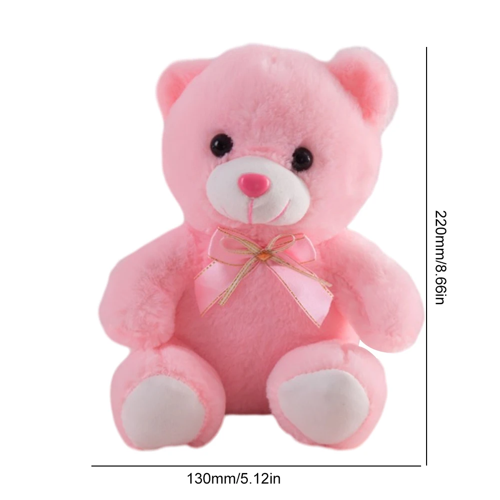 Oso de juguete con luz LED colorido, muñeco de oso luminoso con pilas, bonito juguete de peluche, regalo, Ideal para el Día de San Valentín, cumpleaños, madres