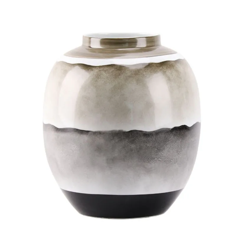 

Creative, new Chinese style, modern gradual change ink pattern, ceramic vase, flower arrangement