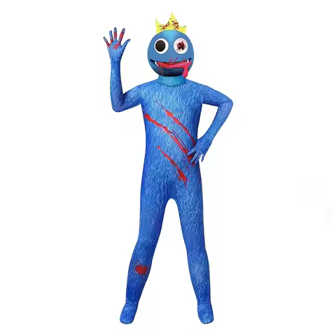 Halloween Rainbow Friends Cosplay Costume ROBLOX Game Cosblue Friend Bodysuit Roleplay Clothing Dance Drama Performance Outfit