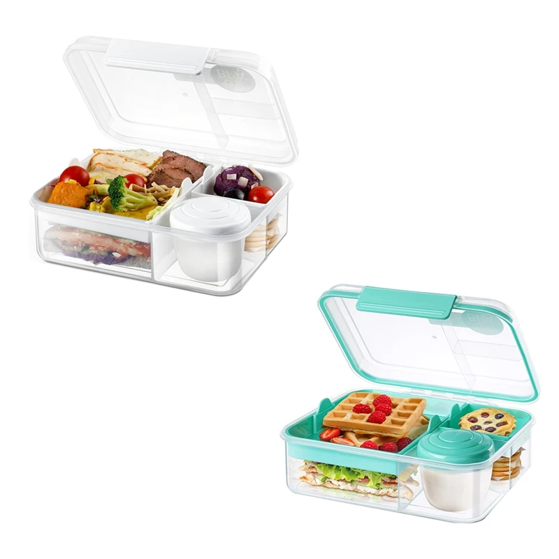 Meal Prep Containers Reusable, Snackle Box Container Bento Box Adult, Bento Lunch Box With 2 Removable Trays