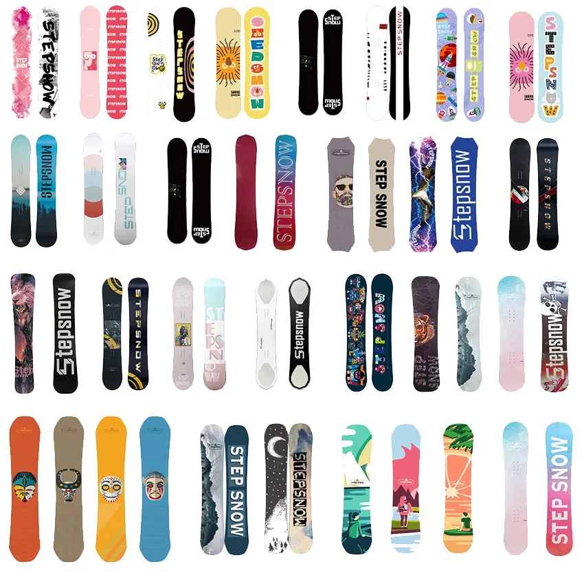 Multiple Styles Of Customizable Beginner Snowboard With Curved Shapes Pure Poplar Wood Core-Durable Winter Mountaineering Skiing