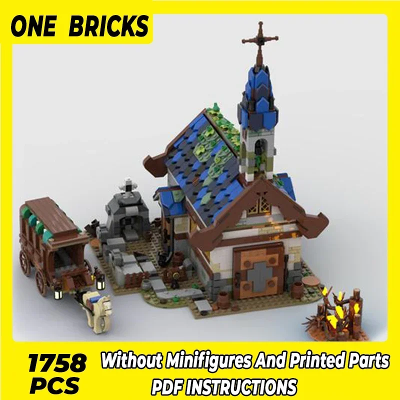 Moc Building Blocks Medieval Collection Medieval Chapel Technical Bricks DIY Assembly Construction Toys For Childr Holiday Gifts