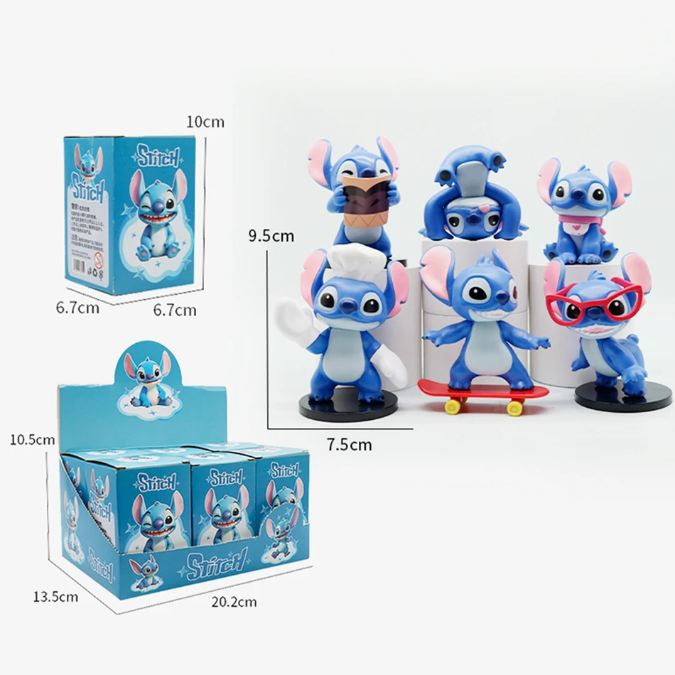 Nuova Action Figure Disney Stitch, Scatola Misteriosa, Giocattolo da Collezione a Sorpresa, Decorazione da Scrivania, Regalo per Bambini