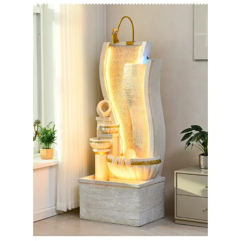 European Style Outdoor Water Fountain Garden Ornament Water Feature Decoration Creative Craft Home Figurines Waterfall Fountain