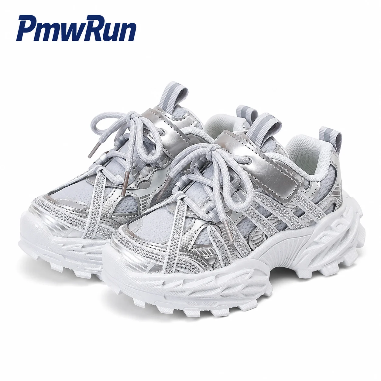 Rhinestone Sport Shoes For Children Trend Fashion Luxury Teenager Girl's Sneakers Anti-slippery Waterproof Outdoor Running Shoes