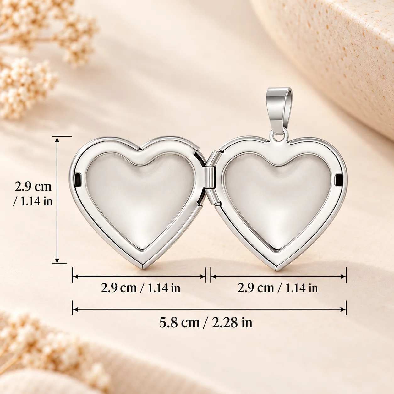 Custom Necklace Heart Shaped Photo Card With Glue Dots Personalized Print Picture Logo Text Artwork Romantic Keepsake for Pet