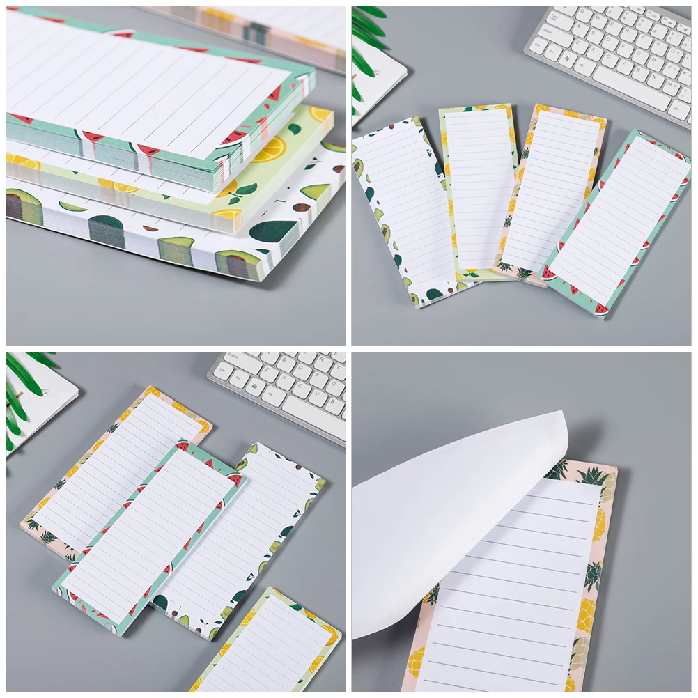 

4pcs Magnetic Memo Pad For Fridge Adhesive Notepads With Decorative Patterns Gummed Paper Weekly To Do List Reminder