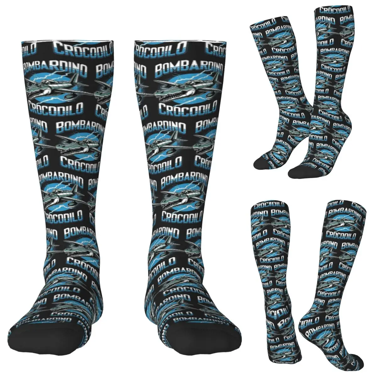 Tung Tung Tung Sahur Italian Brainrot Socks Harajuku Stockings All Season Long Socks Accessories for Man Woman Birthday Present