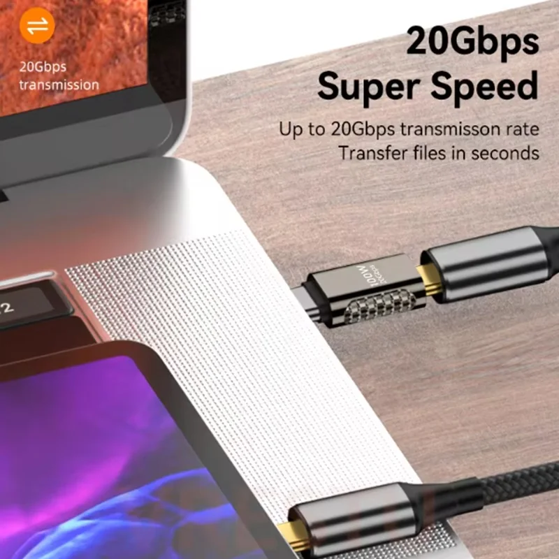 Type-C male to female USB C Converter 100W  Charging 20Gbps Data High Transfer Connector for PC Tablet 4K/8K Audio Video Adapter