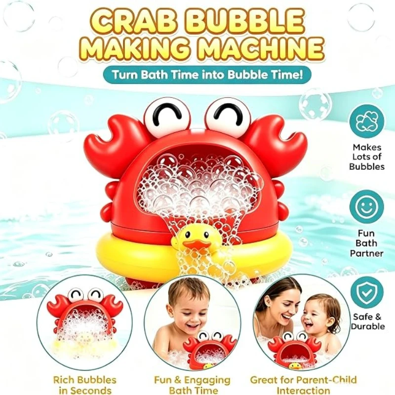 Baby Bath Bubble Machine Bathroom Bath Toy Cute Cartoon Shark Crab Bubble Blowing Safe Material Anti Aspiration Educational Toys