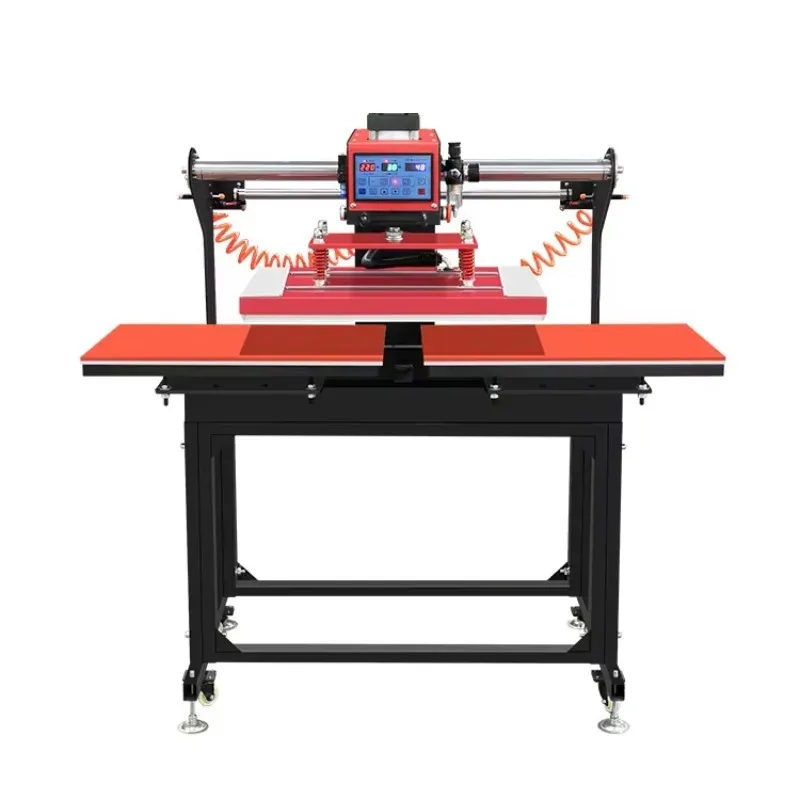 Pressa di calore automatica avanzata a doppia stazione con piattaforma scorrevole per la stampa su tessuti su larga scala