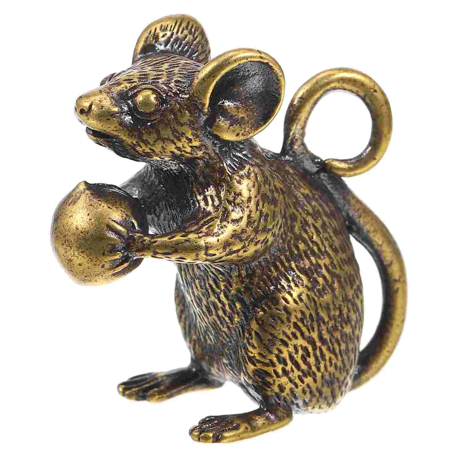 Office Decoration Individual Jewelry Copper Mouse Findings Statue Distinctive Handicrafts Charm Bag Ornament