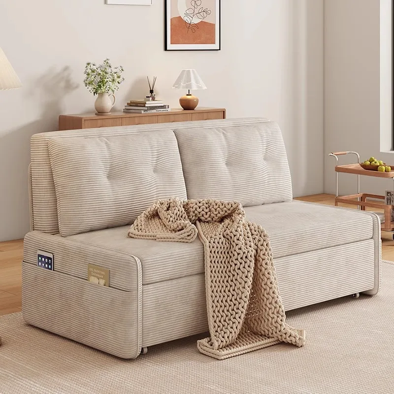 Sofa bed foldable dual-purpose small apartment living room multi-functional double single Internet celebrity balcony retractable