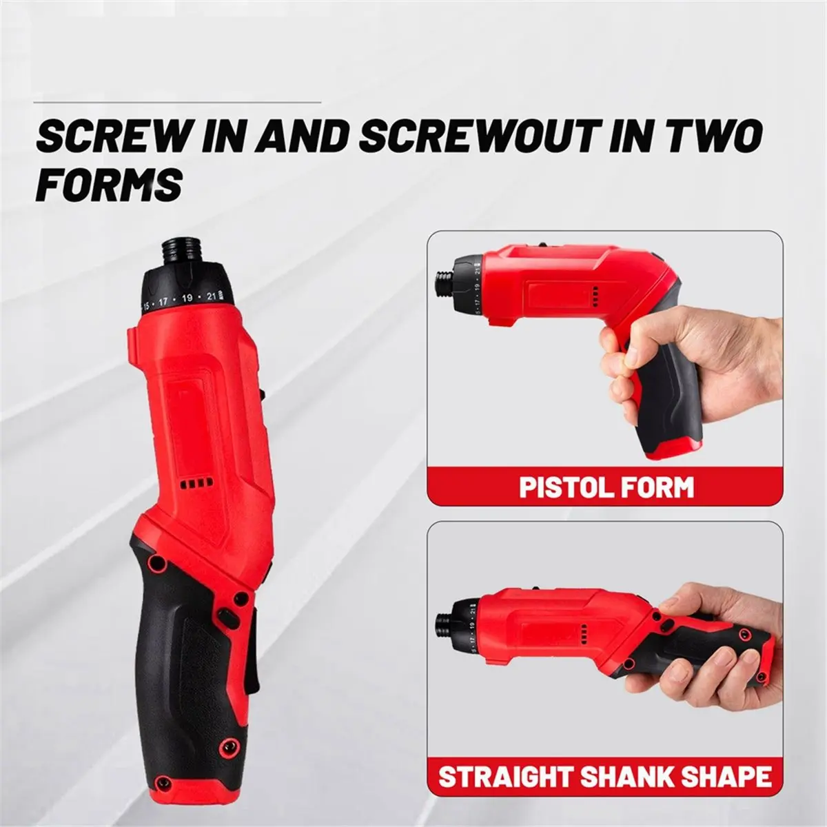 

3.6V Rechargeable 7.3N. M Folding Multi Functional Hand Self Integrated 21 Speed Adjustable Electric Screwdriver