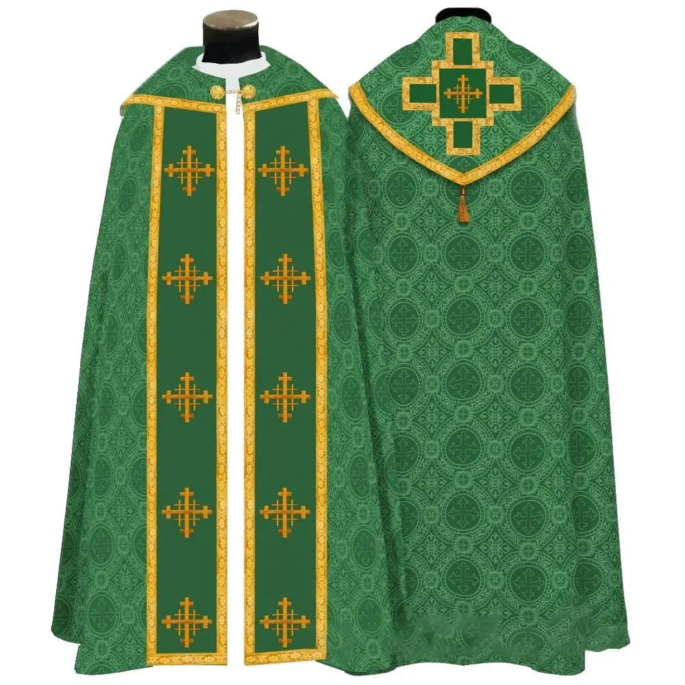 للجنسين الكنيسة السترات الكاثوليكية كيب عباءة الكاهن المشاهير Chasuble كتلة سترة البابا رداء هالوين القرون الوسطى تأثيري حلي #4