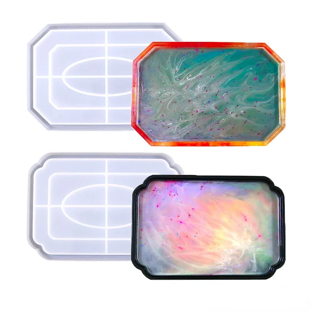 

Octagon Silicone Mold Reusable Non-Stick Epoxy Casting Tray DIY Jewelry Display Baking Candy Home Decor with Edge Design