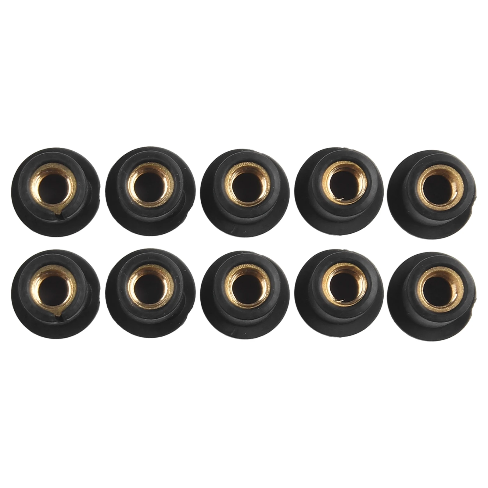 

New High Quality Nut Nuts 10Pcs Black Bodywork For Most Windshields M5 Rubber+brass Vibration Damper Windshield