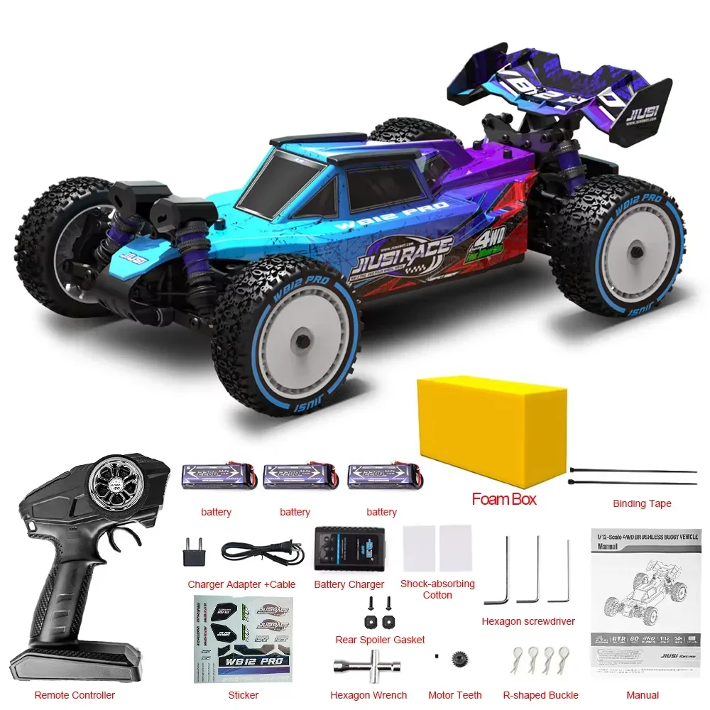 1/12 RC Car 4WD 80km/h Brushless 2.4G Remote Control Racing Car Competitive Off-road Car RC Toys As Gift