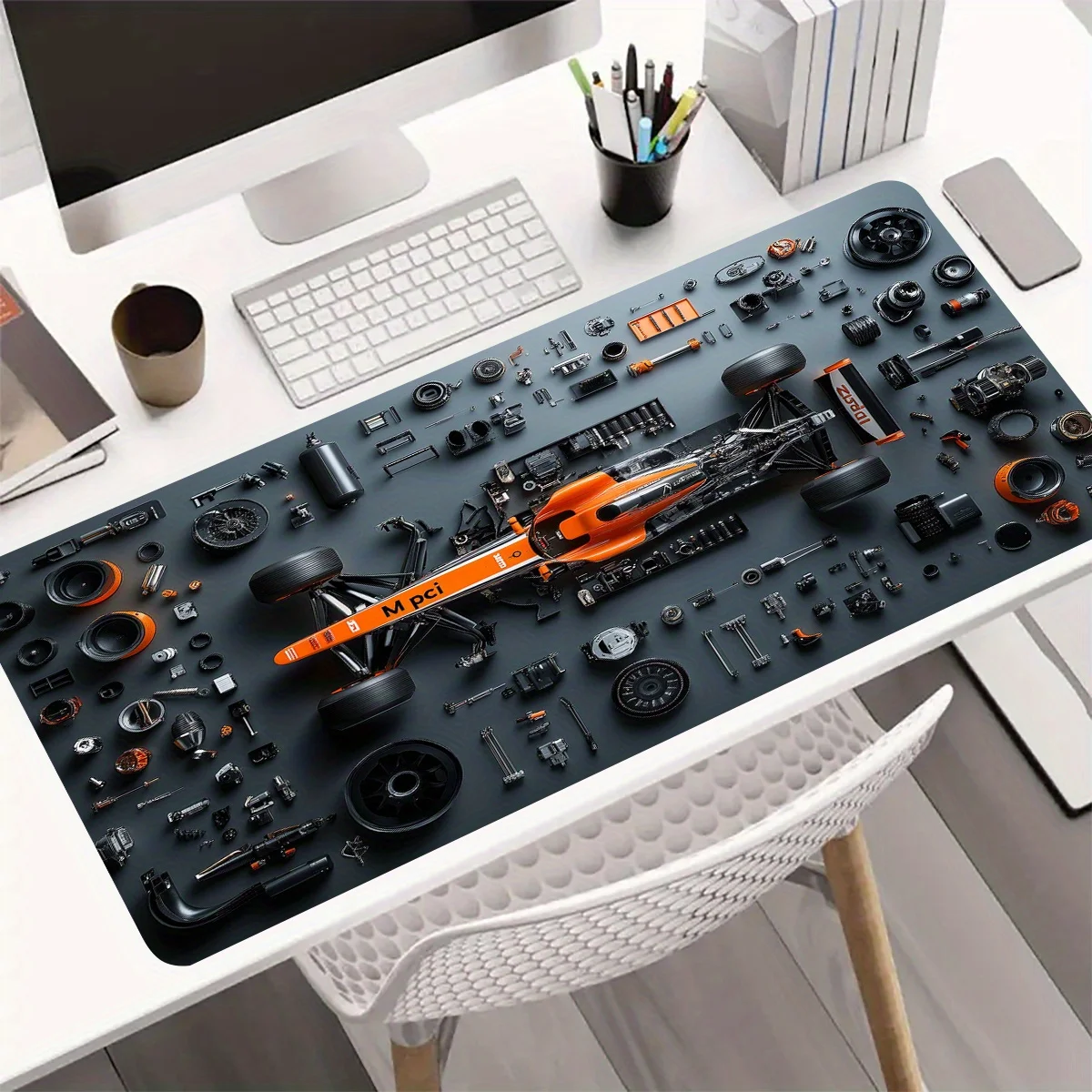 

Racing Parts Disassembly Pattern Mouse Pad Large Rubber Anti-slip Desk Accessories Mousepad for Offices&Gamer Keyboard Decor Mat