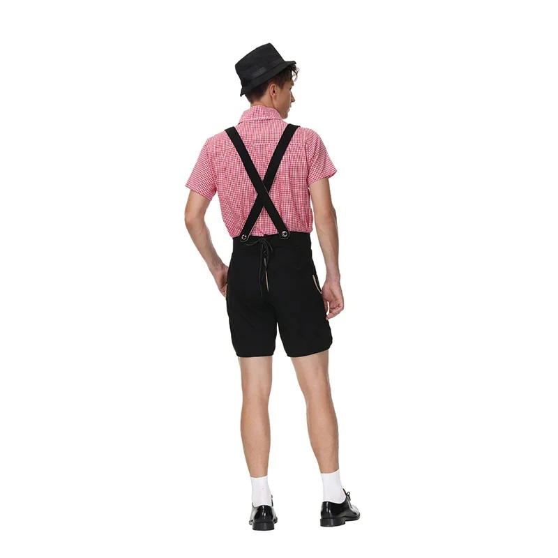German Oktoberfest Costume Male Bavarian Traditional Ethnic Suspenders Party Stage Costume Overalls For Men