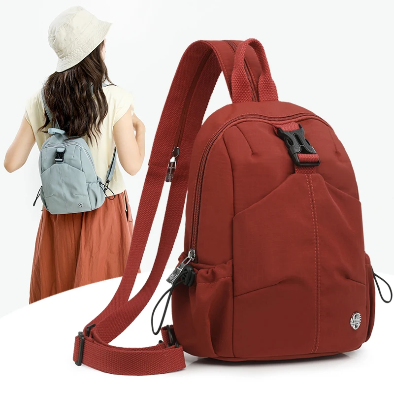 

2025 Women's Fashion Nylon Chest Bag Large Capacity Crossbody Sling Backpack for Travel Shopping Gym Hiking Outdoor Activities