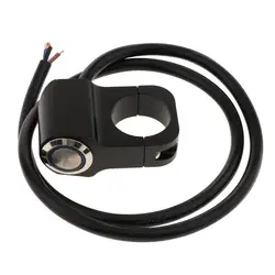 12V Motorcycle ATV 1inch Handlebar Headlight Fog Light On Off Switch Waterproof 25mm - Stainless Steel Black Body