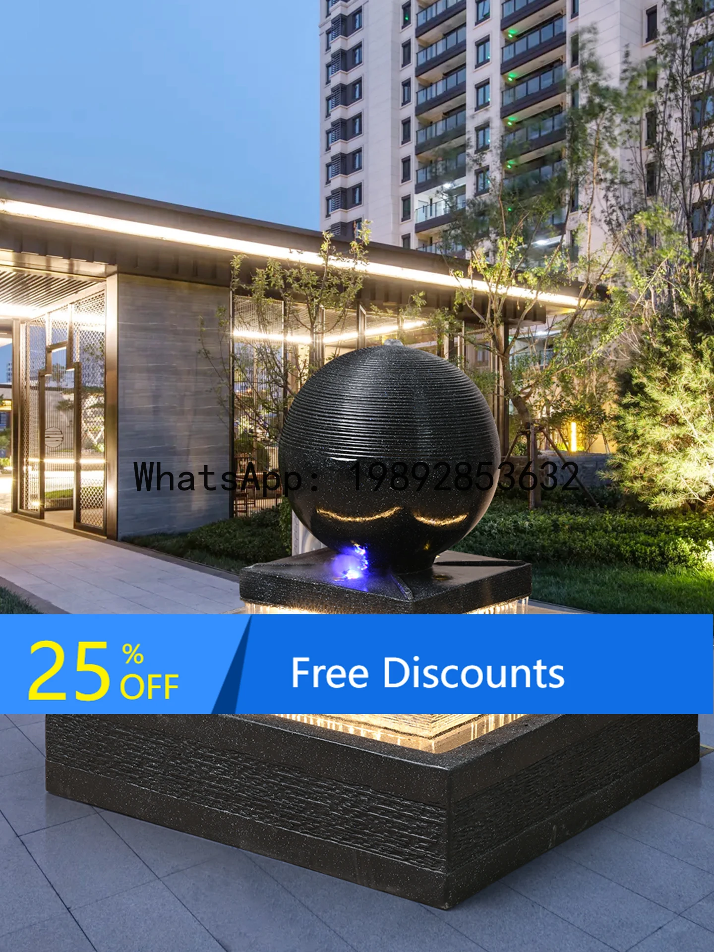 Z12-   Ornament for Living Room, Courtyard, Wealth-Attracting Landscape, Hotel Outdoor Floor-Standing Fortune Fish Pond