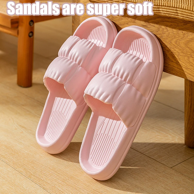 2023 Women Soft Sole Cloud Slippers Thick Platform Indoor Outdoor Beach Sandals Summer EVA Non Slip Flip Flops