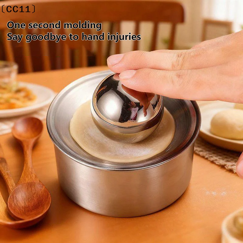 Knödelmacher aus Edelstahl, Teigpresse, runde Form für Knödel, Kuchen, Rollwerkzeug, schnelles Nudelwickel- und Backgerät〔CC11〕