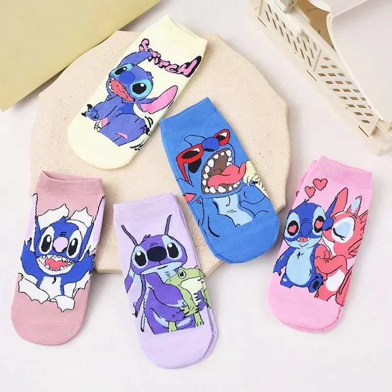 5 Pairs Spring/Summer Women's Sweet and Cute Cartoon Pattern Versatile Soft and Comfortable Casual Breathable Short Socks