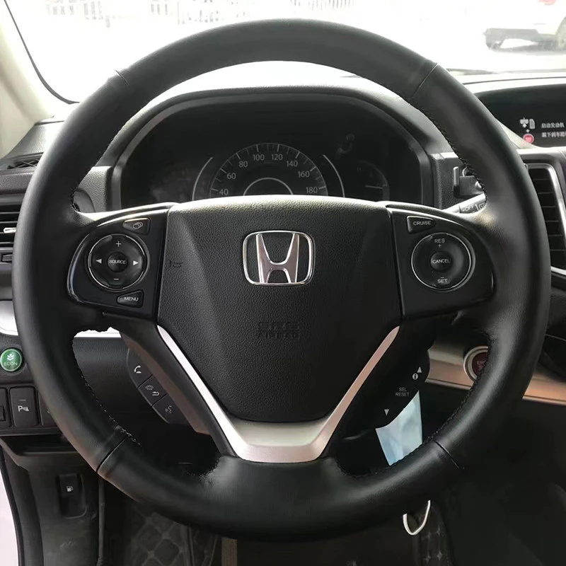 

Hand-sewn Car Steering Wheel Cover Braid for Honda CRV CR-V 2012-2016 City 2014-2017 HRV 2016-2019 Vezel 2014 Microfiber Leather