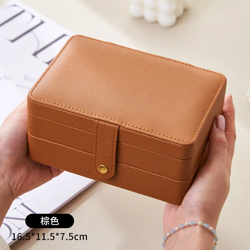 Large Capacity Double Layers PU Leather Jewelry Boxes Portable Travel Jewelry Organizer For Rings Earrings Necklaces Bracelets
