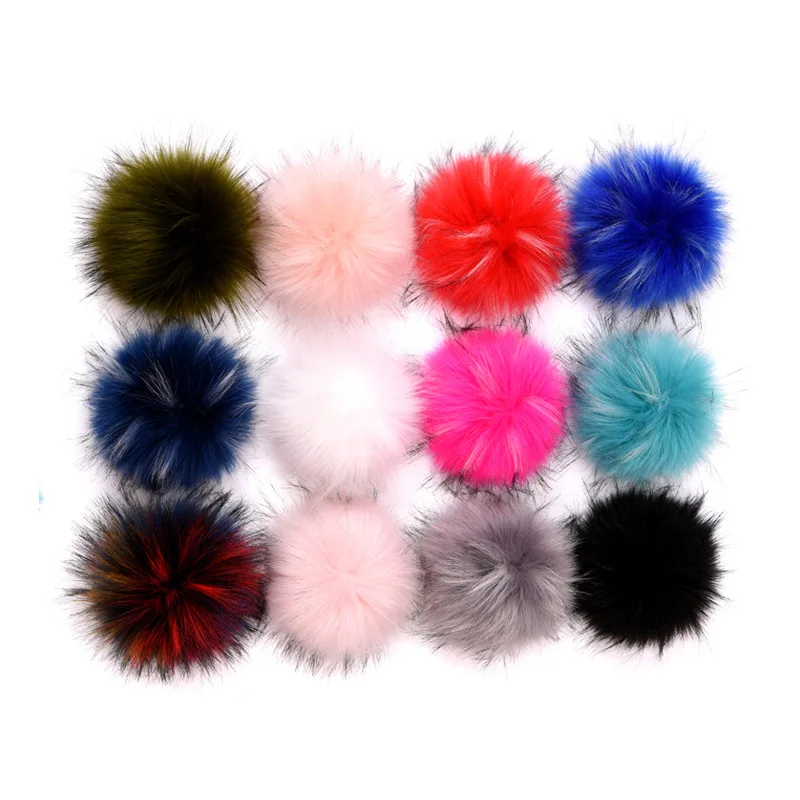 15CM DIY Plush PomPom Hairball Faux Fur Pom Pom Large Hair Ball With Buckle Rubber Band Clothing Hat Ball Handmade Accessories