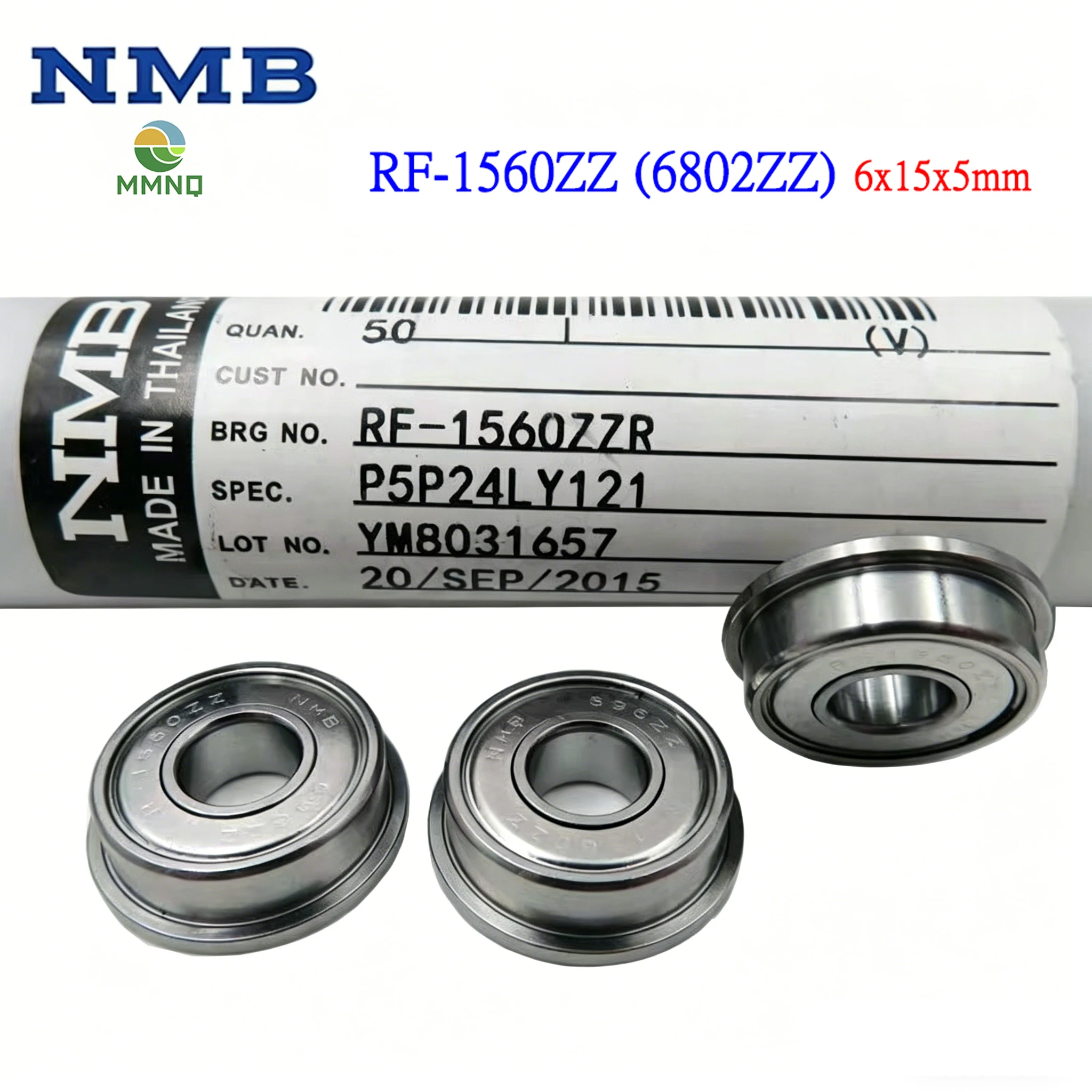 50/100PCS Original NMB RF-1560ZZ Flange Bearing F696ZZ 6x15x5mm High Speed Miniature Deep Groove Ball Bearing