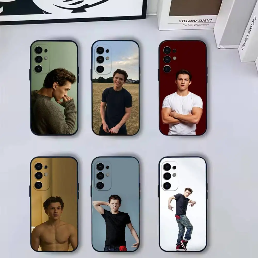 Funda de silicona negra para teléfono Actor t-tommy-y h-Holland-nd, compatible con Samsung S 25,24,23,22,30,21,10,9,Ultra,Plus,Lite,FE,4,5 G