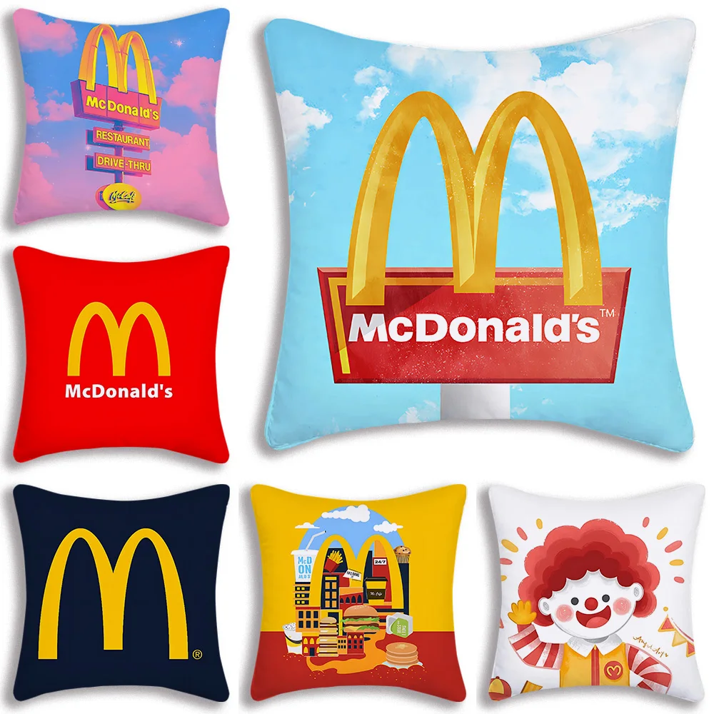 Mcdonalds Fries Pillow Covers Cartoon Sofa Decorative Home Double-sided Printing Short Plush Cute Cushion Cover