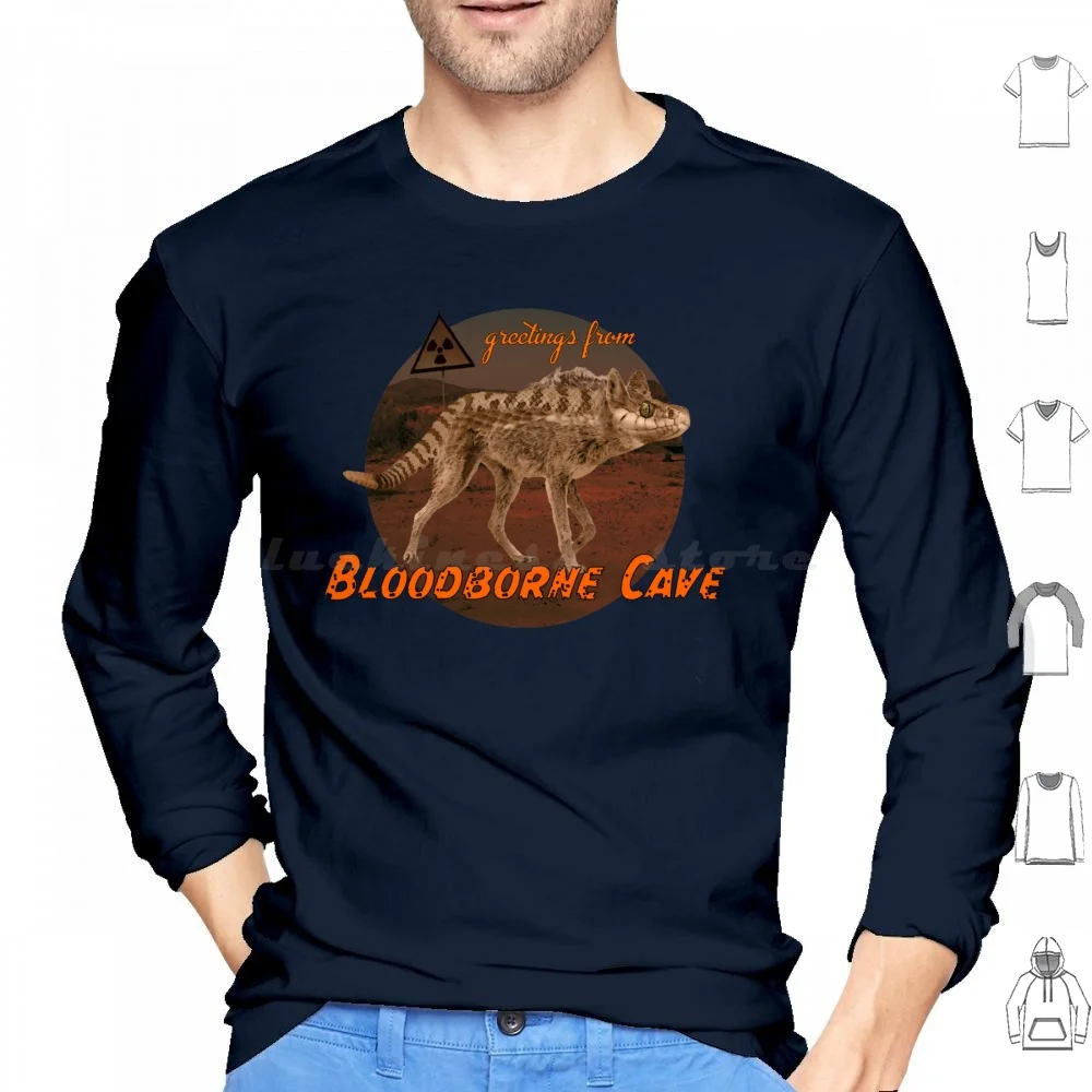 Greetings From Bloodborne Cave Hoodies Long Sleeve New Vegas Post Apocalypse Rattlesnake Coyote Radioactive Gaming