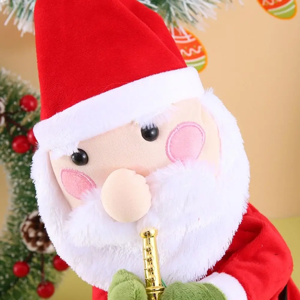 35cm Size Electric Dancing Christmas Tree Swinging Glowing Christmas Plush Toy Blowing Saxophone Singing